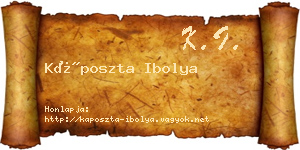 Káposzta Ibolya névjegykártya