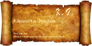 Káposzta Ibolya névjegykártya