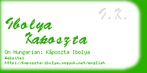 ibolya kaposzta business card