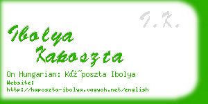 ibolya kaposzta business card